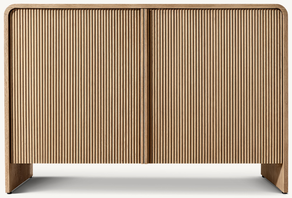 Detail view of Aloral Double-Door Sideboard showing oak sideboard design