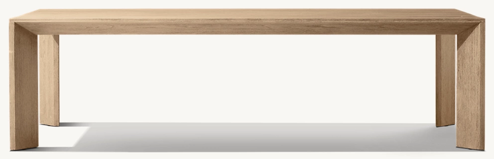 Detail view of Arles Rectangular Dining Table showing oak rectangular dining table design