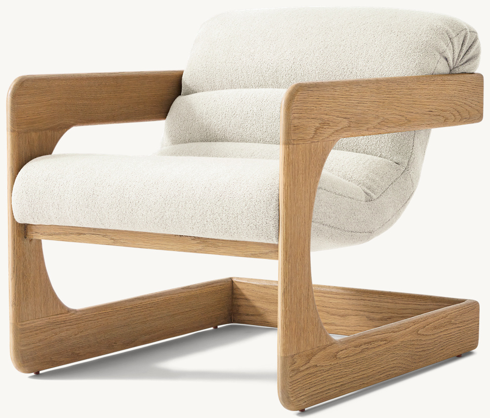 Detail view of Axel Chair showing oak furniture design