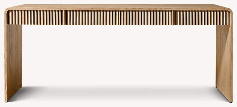 Detail view of Alora Desk showing oak desk design