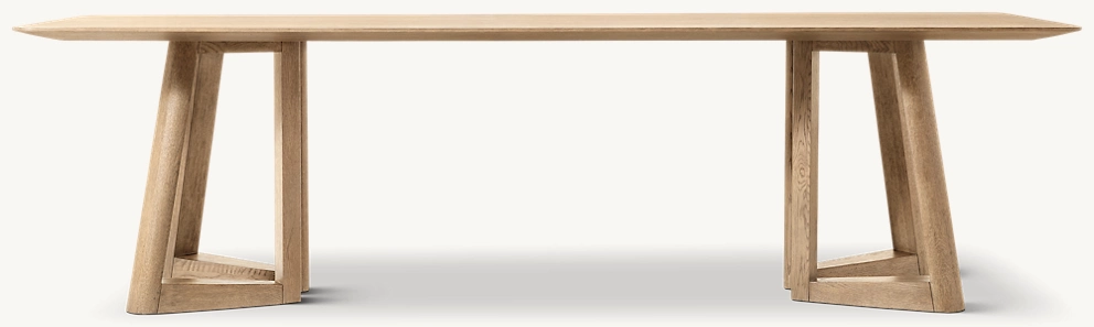 Detail view of Aros Rectangular Dining Table showing oak rectangular dining table design