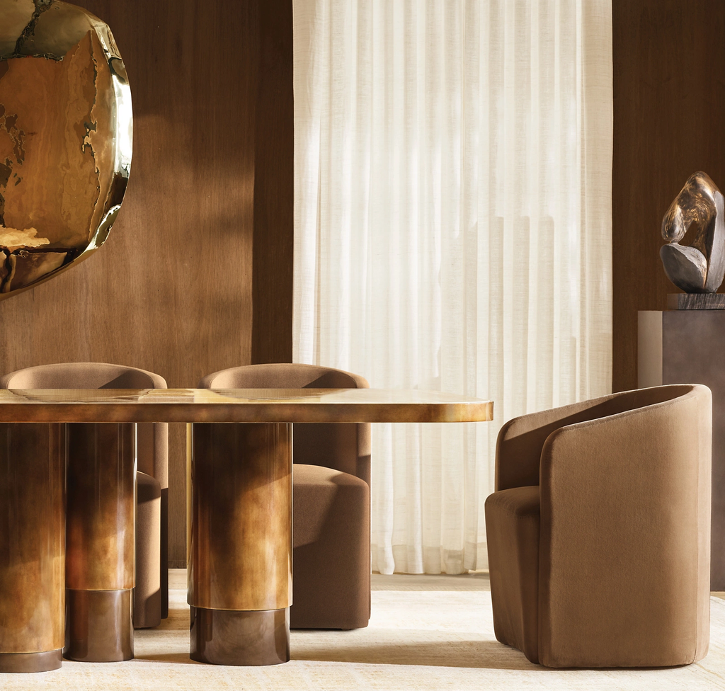 Aurelie Barrelback Fabric Dining Armchair for dining room