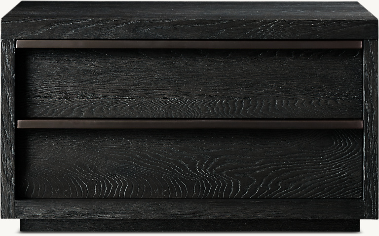 Detail view of Bezier Closed Nightstand showing aluminum nightstand design