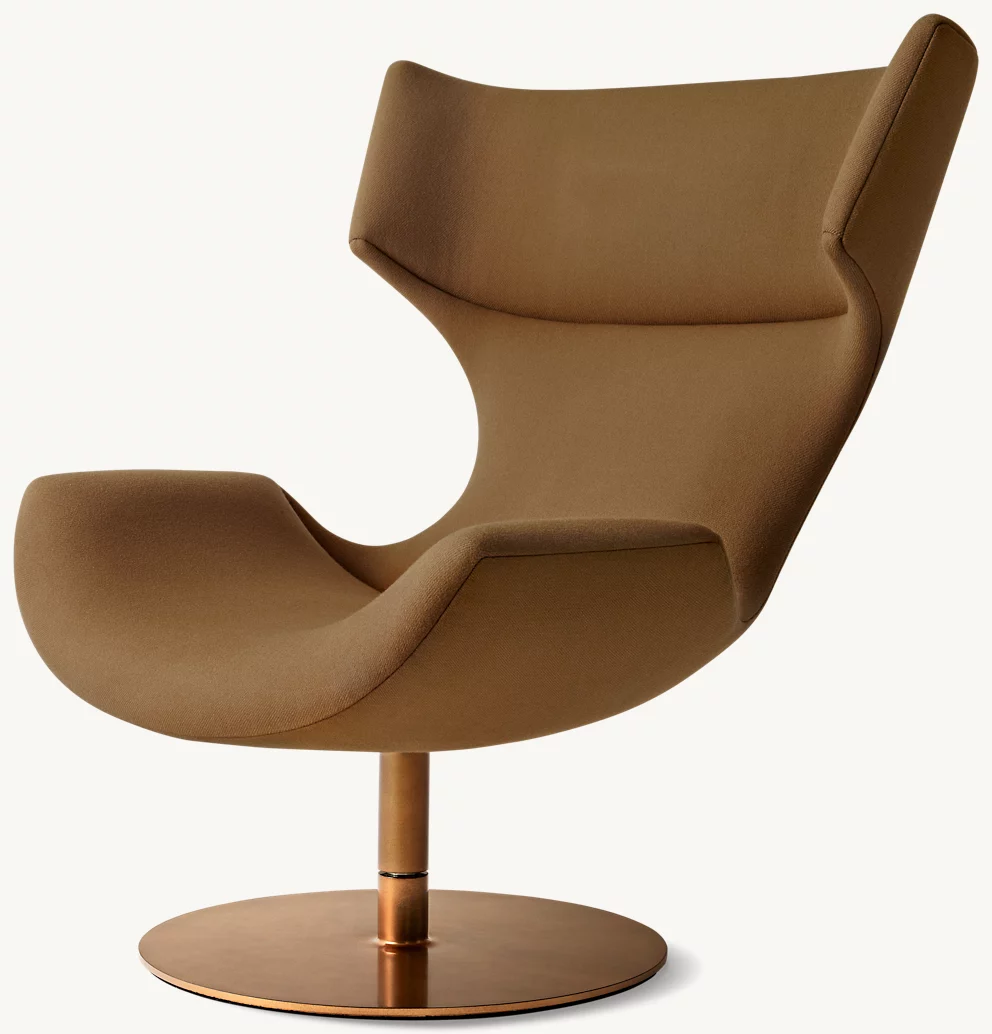Detail view of Boson Swivel Chair showing fabric sofa design
