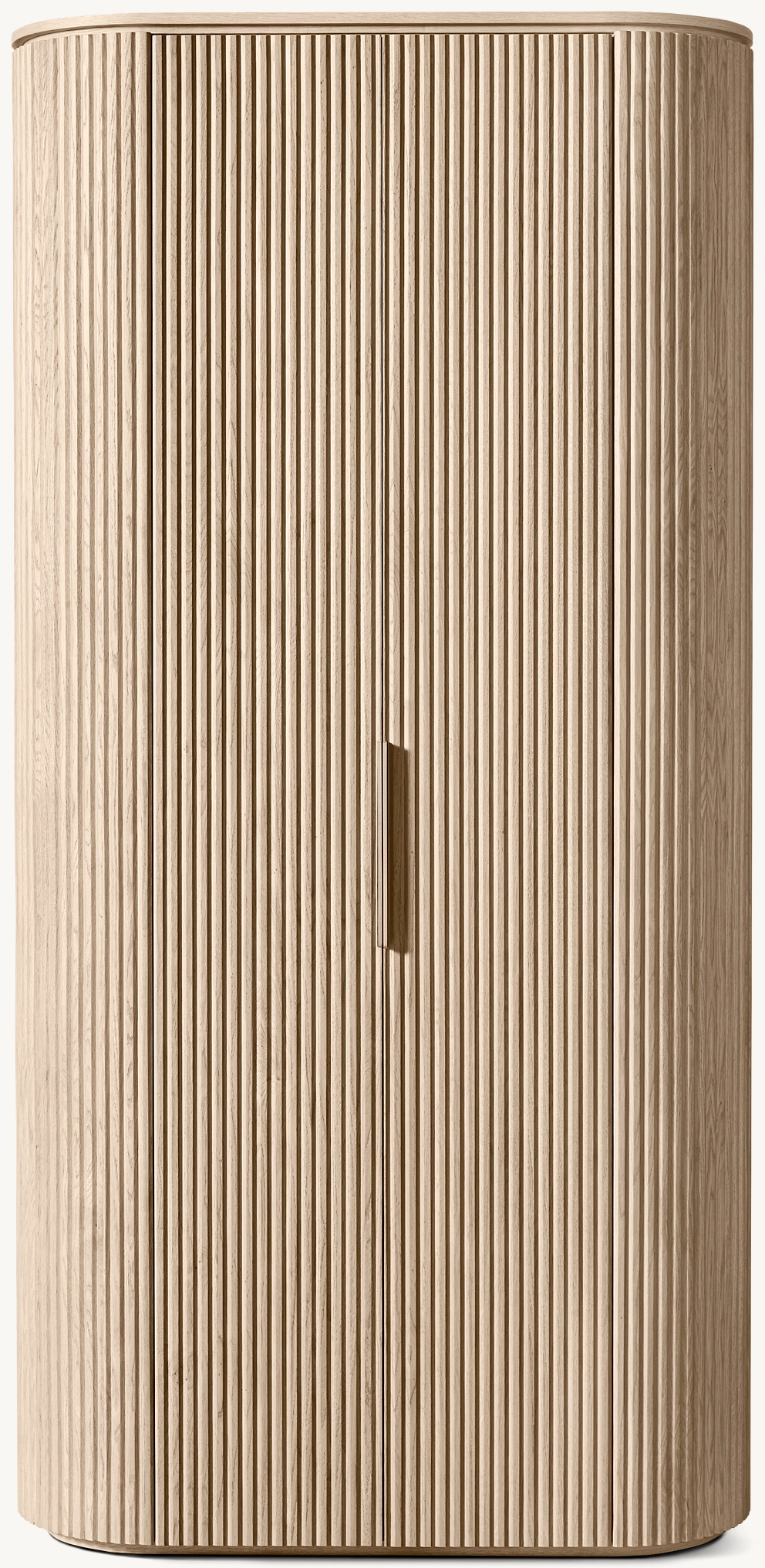 Detail view of Byron Cabinet showing oak cabinet design