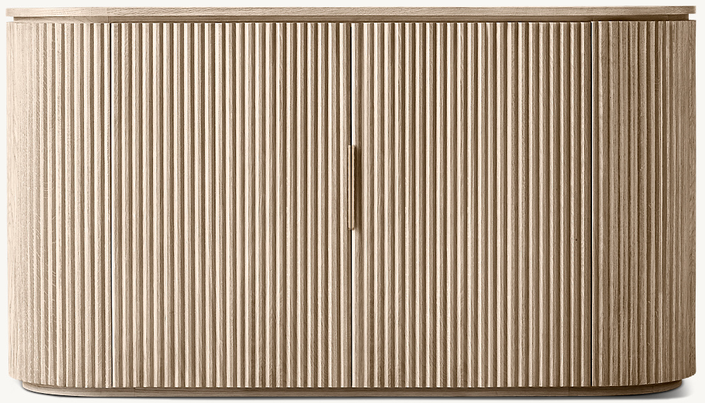 Detail view of Byron Double-Door Sideboard showing oak sideboard design