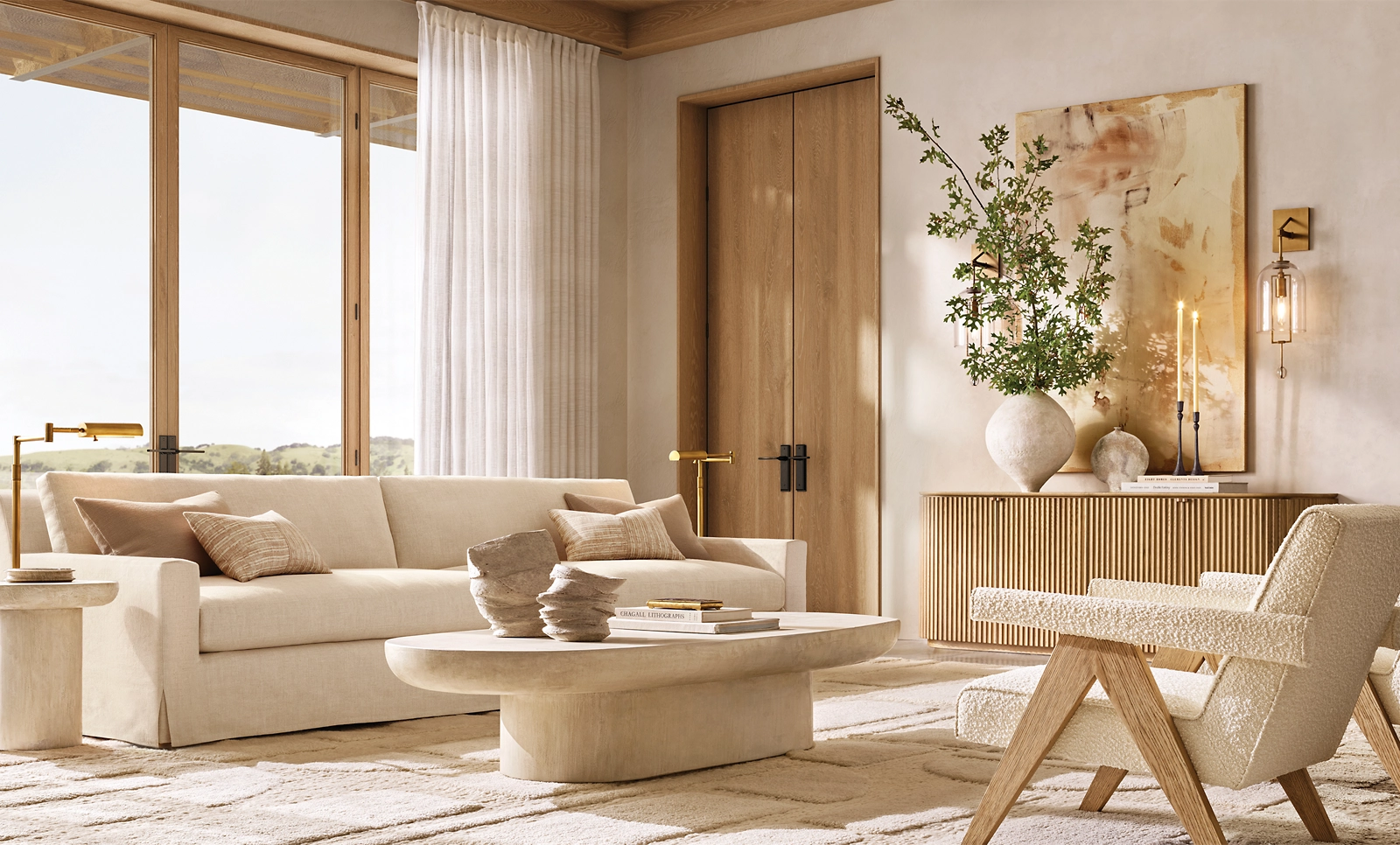 Belgian Slipcovered Track Arm Sofa Oak for living room