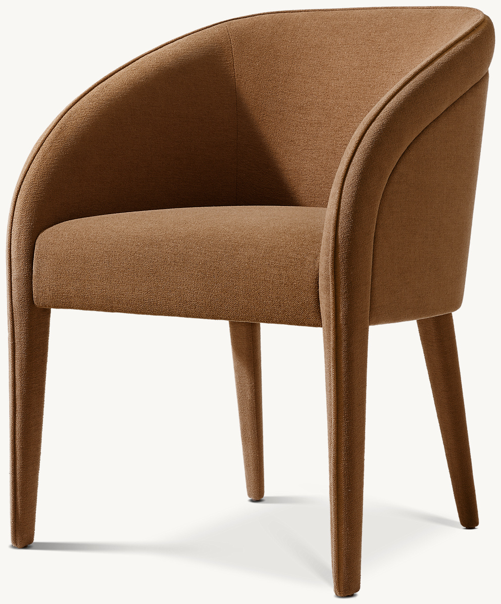 Detail view of Blair Fabric Dining Armchair showing fabric dining armchair design
