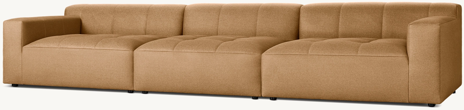Detail view of Burano Modular 3-Piece Sofa showing fabric sofa design
