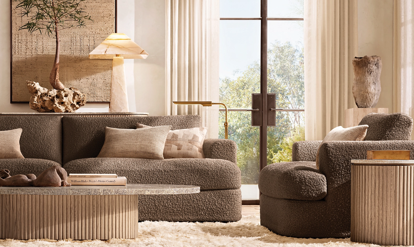 Byron Emperador Round Side Table Oak for home