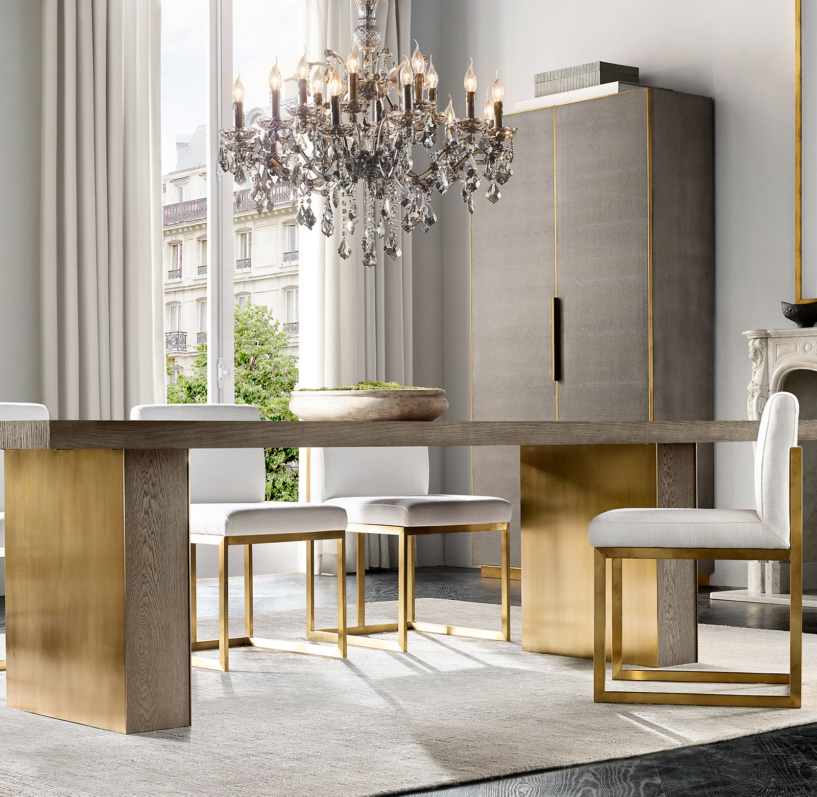Cela Shagreen Panel Double-Door Cabinet for home