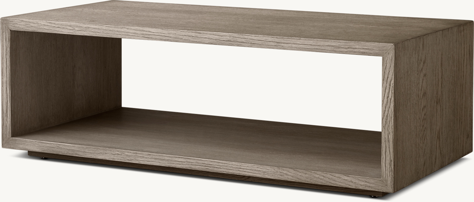Detail view of Cloud Modular Open Rectangular Side Table showing oak side table design