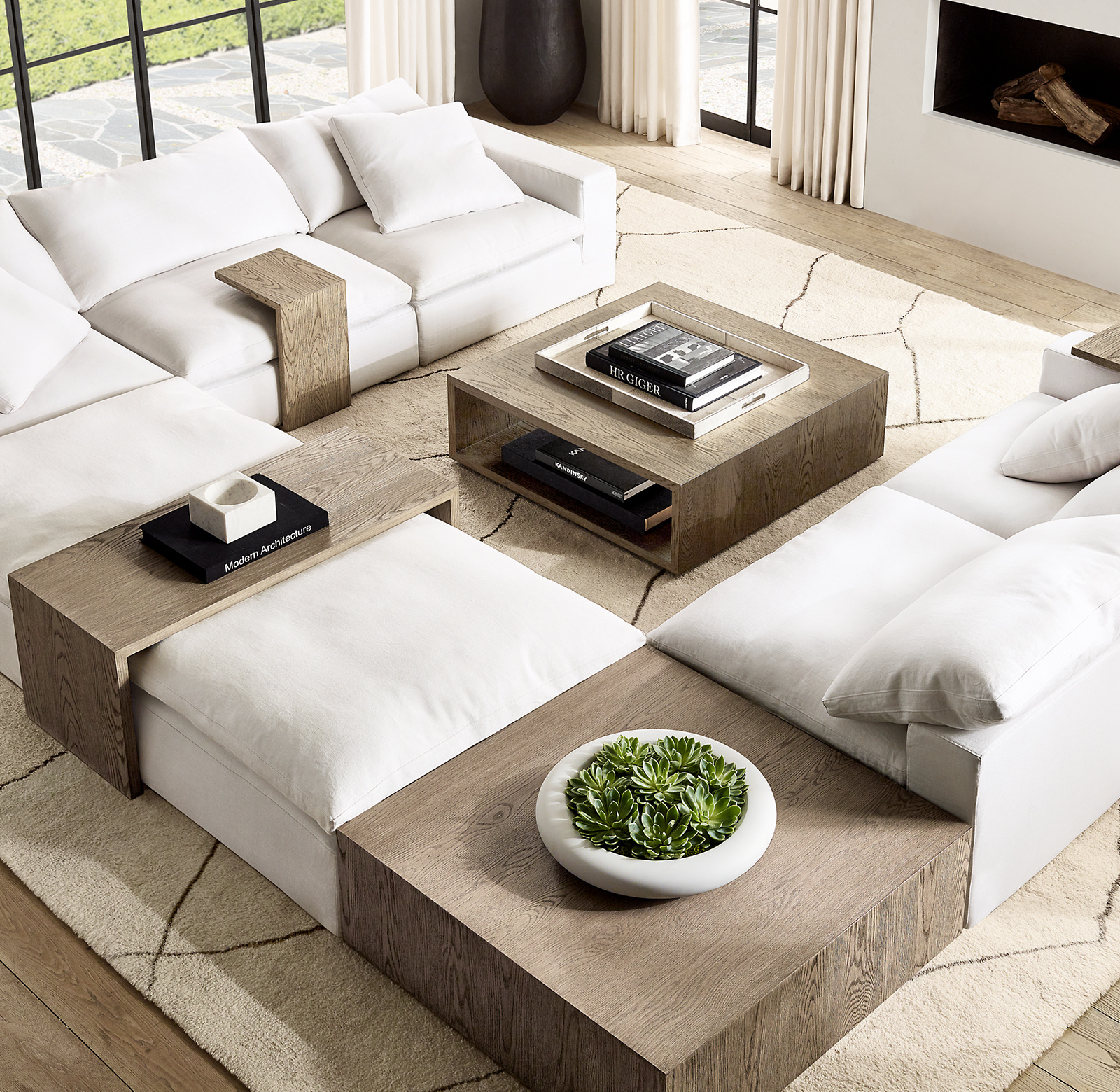Cloud Modular Open Square Coffee Table Oak for living room
