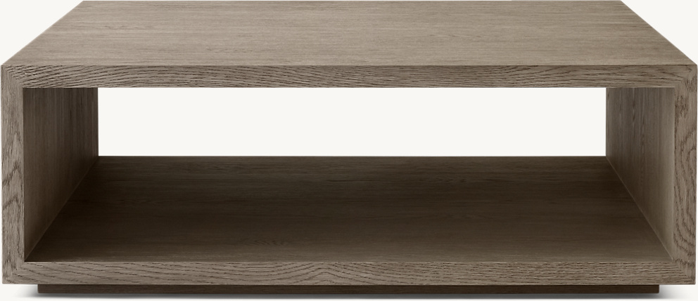 Detail view of Cloud Modular Open Square Coffee Table showing oak coffee table design