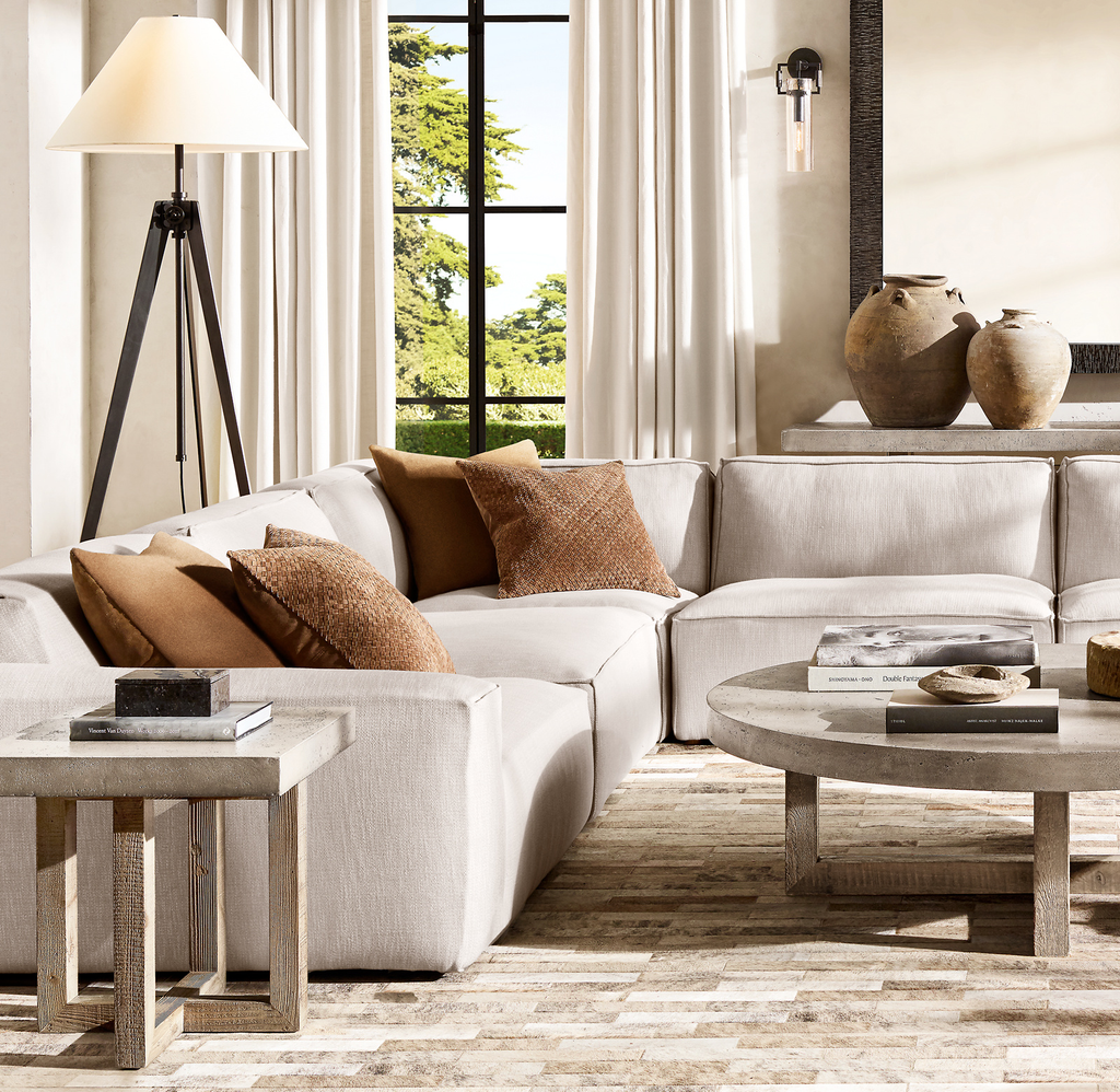 Como Modular Sofa Chaise Sectional Oak for living room