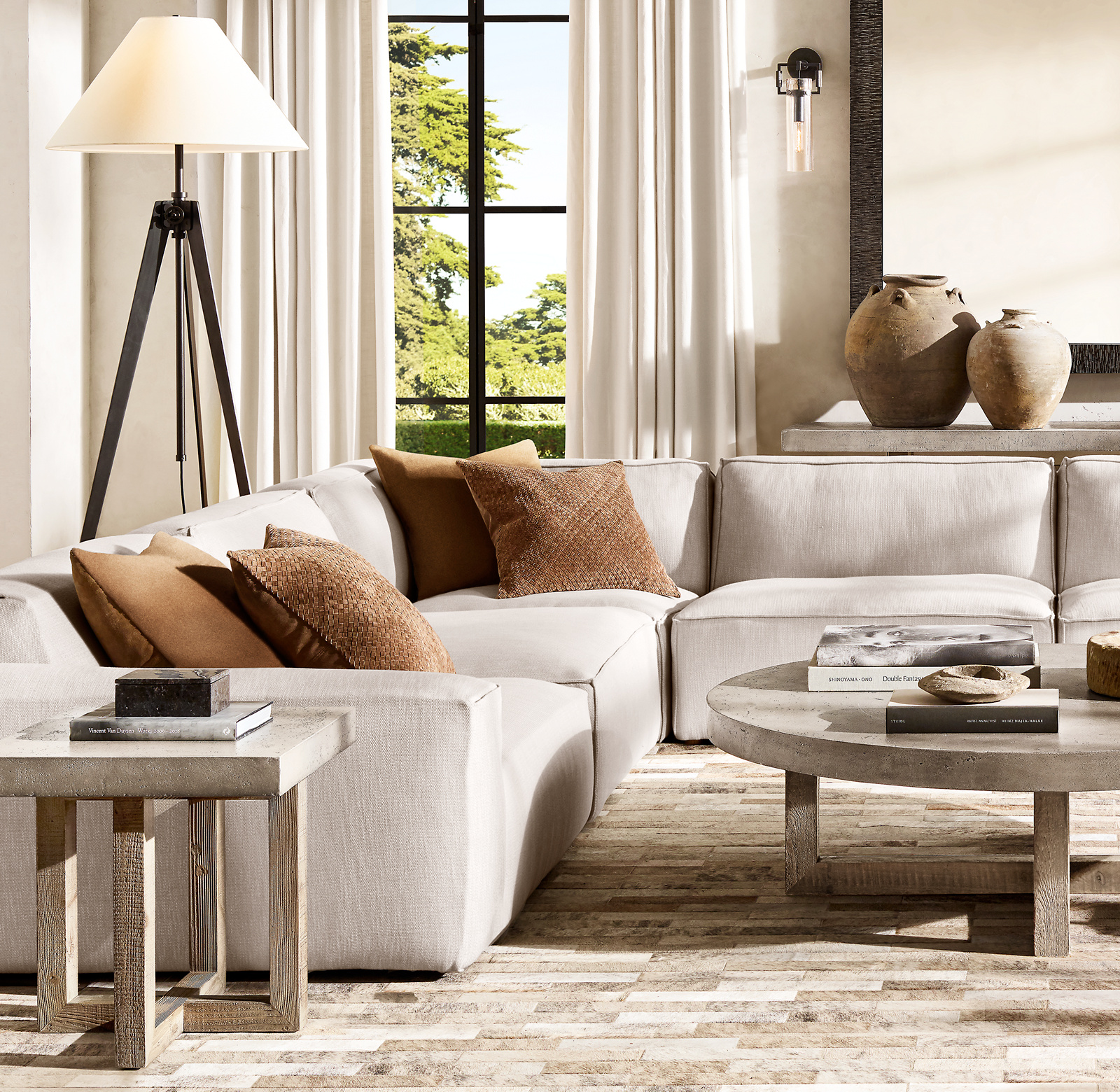 Como Modular Sofa Chaise Sectional Oak for living room