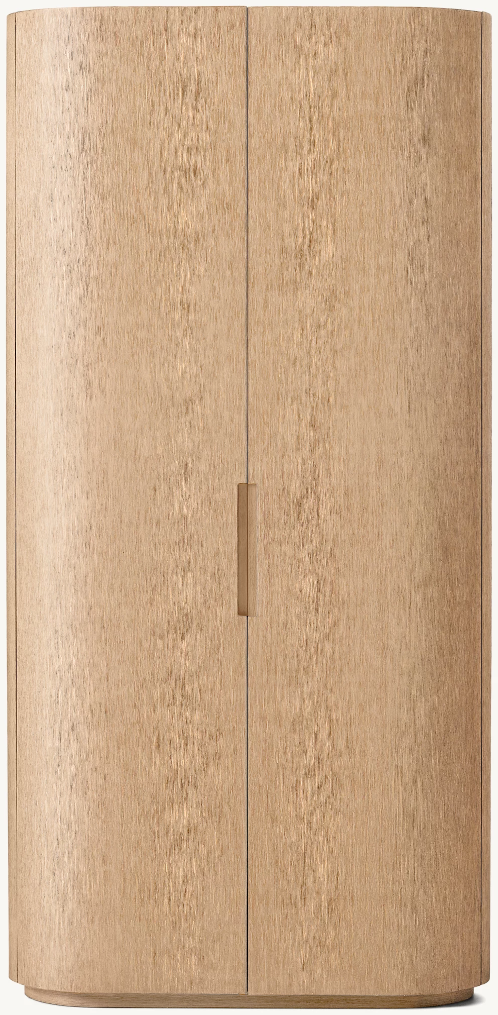 Detail view of Corta Cabinet showing oak cabinet design