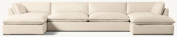 Detail view of Costera Modular Customizable Sectional showing fabric sectional design