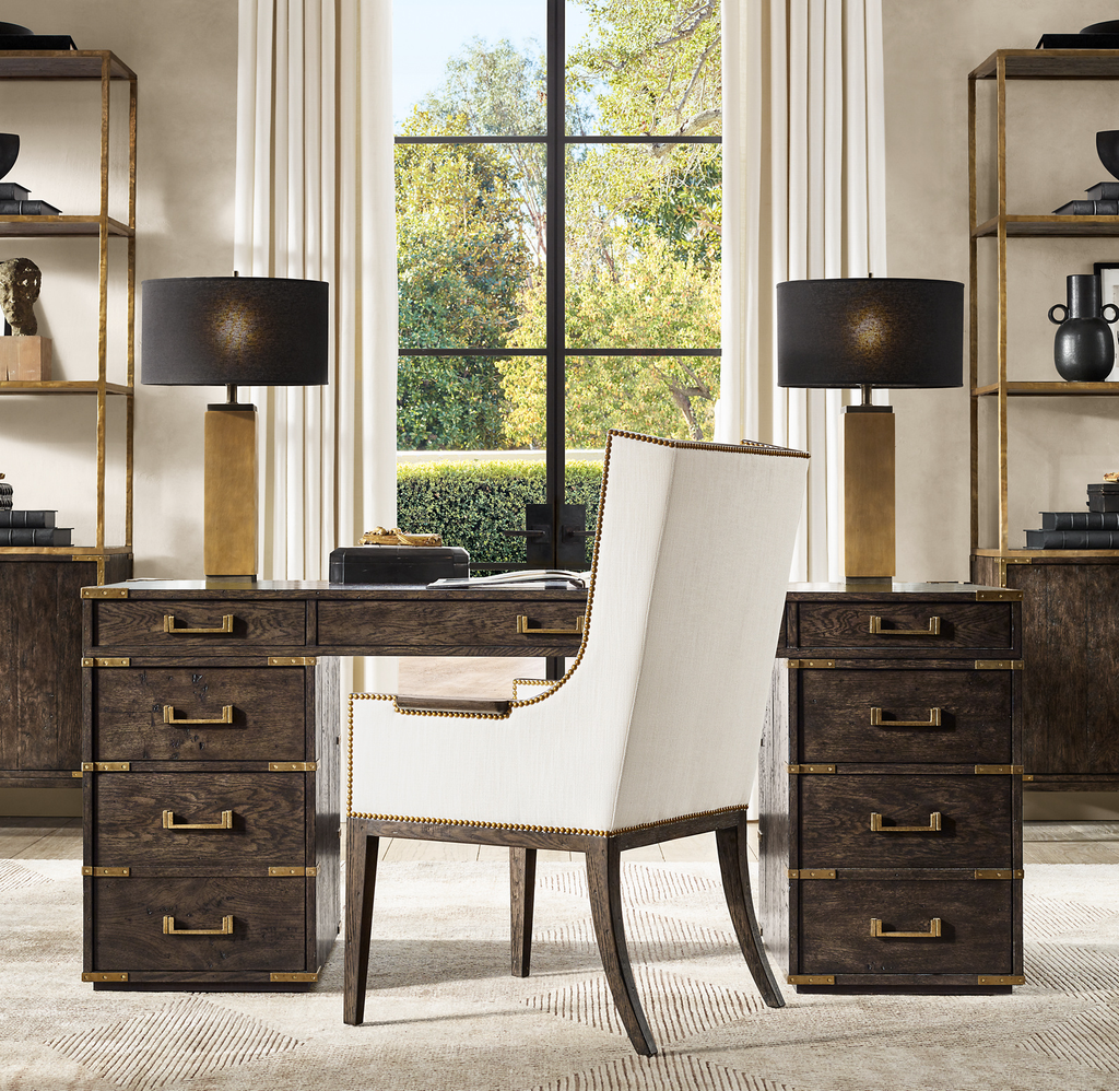 Cayden Campaign Desk Aluminum for home