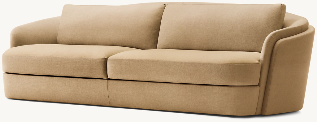 Detail view of Celine Sofa showing fabric sofa design