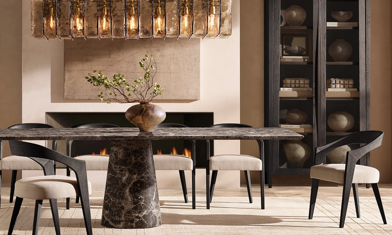 Cellini Rectangular Dining Table Marble for dining room