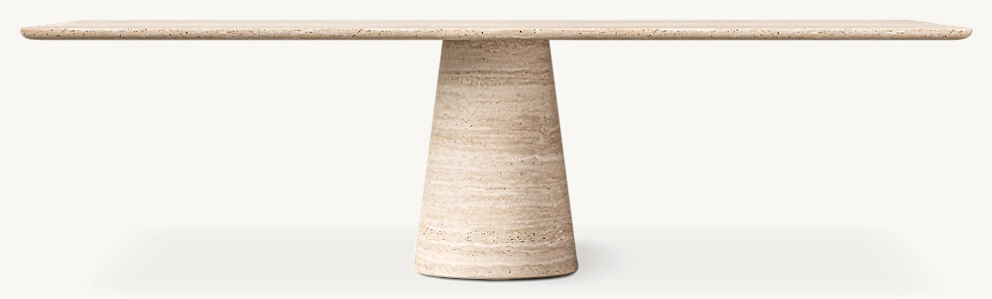 Detail view of Cellini Rectangular Dining Table showing marble rectangular dining table design