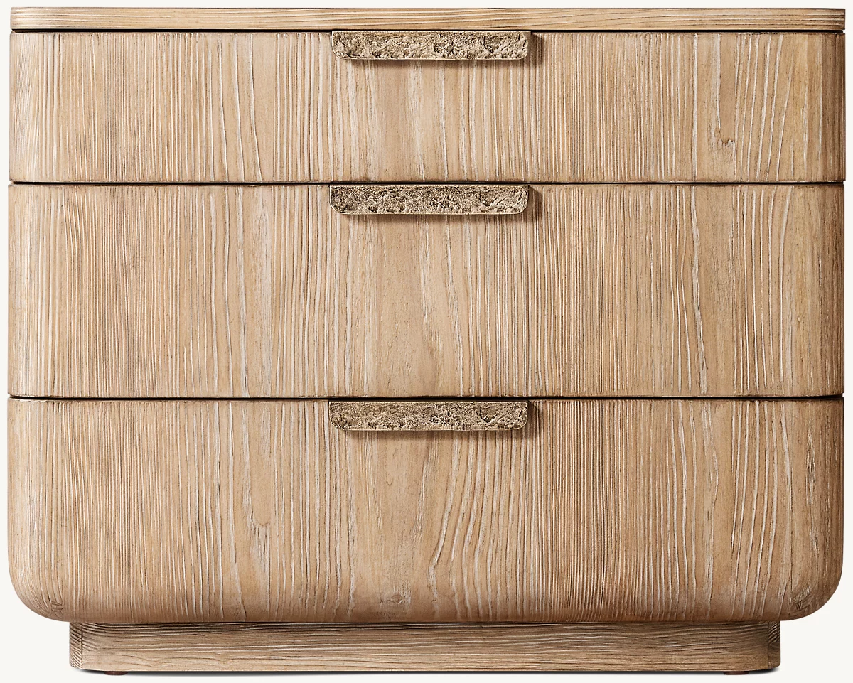 Detail view of Ciro Closed Nightstand showing wood nightstand design