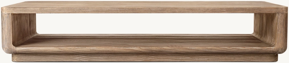 Detail view of Ciro Open Coffee Table showing wood coffee table design