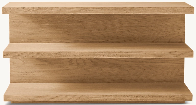 Detail view of Cloud Modular Console showing oak console design