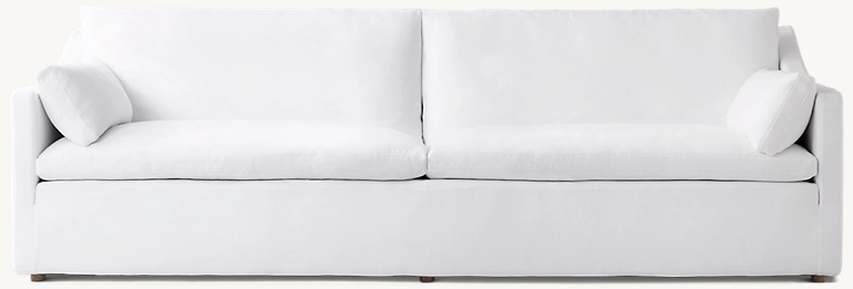Detail view of Cloud Slope Arm Sofa showing fabric sofa design