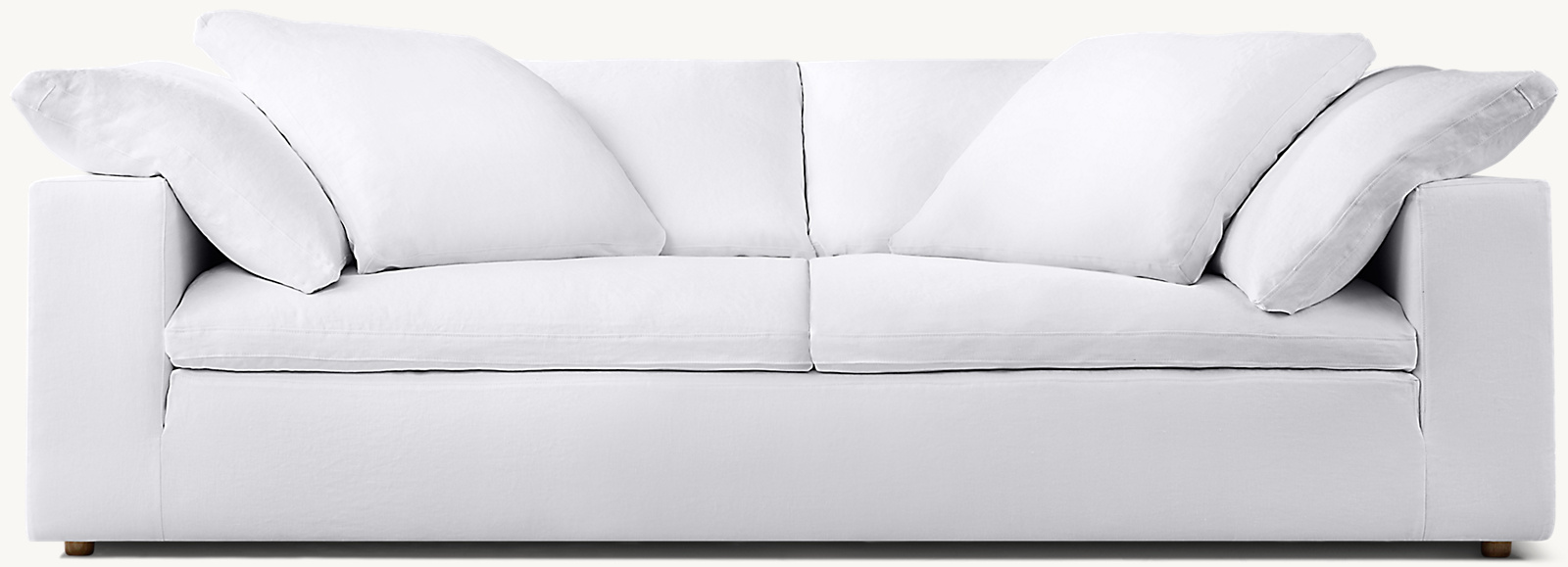 Detail view of Cloud Sofa showing fabric sofa design