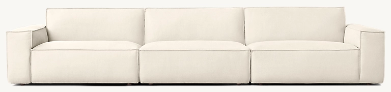 Detail view of Como Modular 3-Piece Sofa showing oak sofa design
