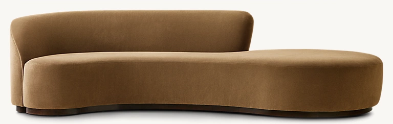 Detail view of Copenhagen Left Arm Asymmetrical Sofa showing fabric sofa design