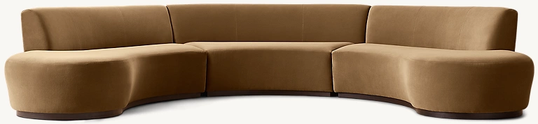Copenhagen Modular 3-Piece Open Symmetrical Sectional Fabric for home