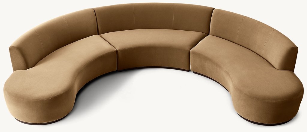 Detail view of Copenhagen Modular 3-Piece Open Symmetrical Sectional showing fabric sectional design
