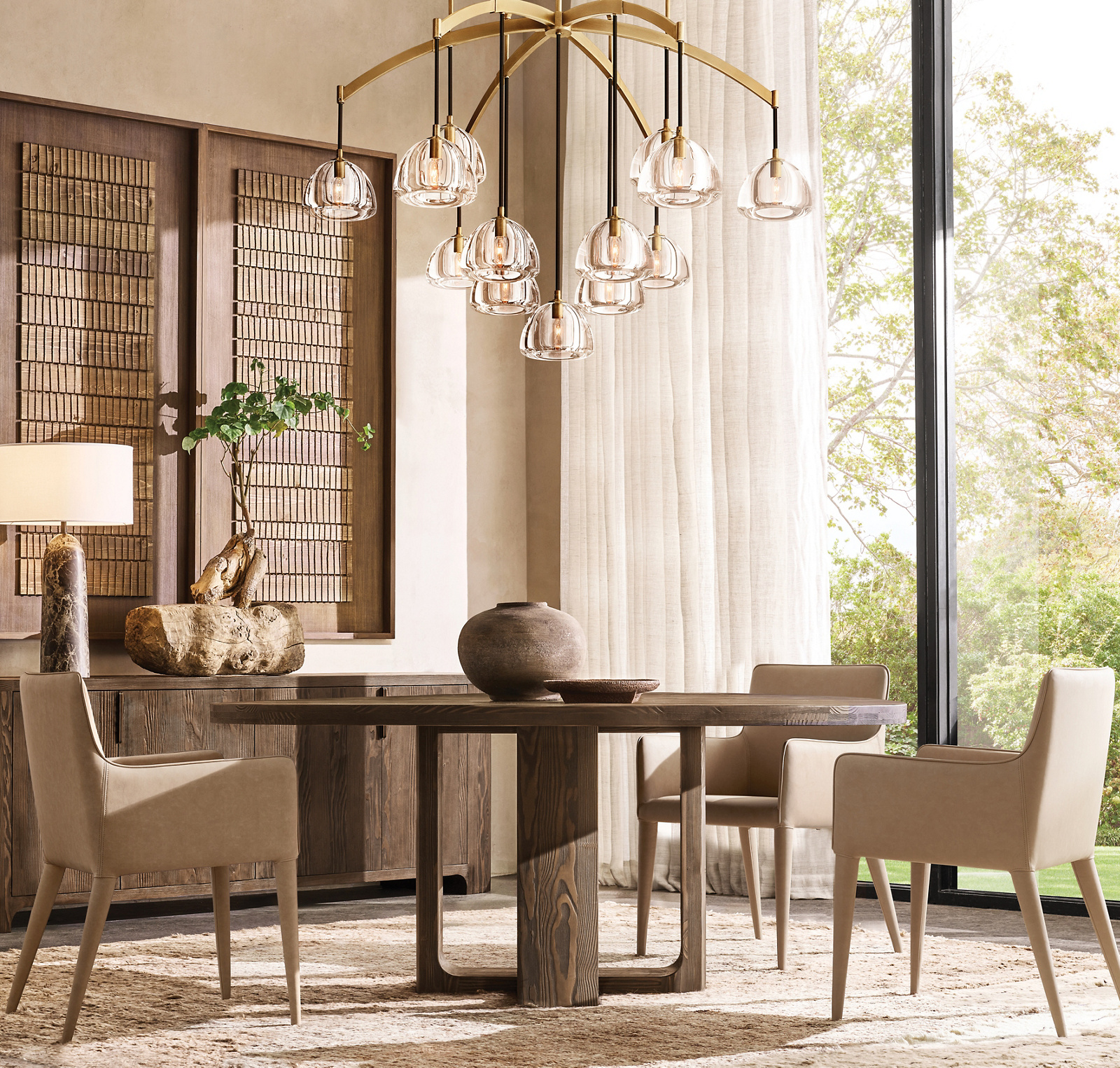 Dalia 6-Door Media Console Oak for living room