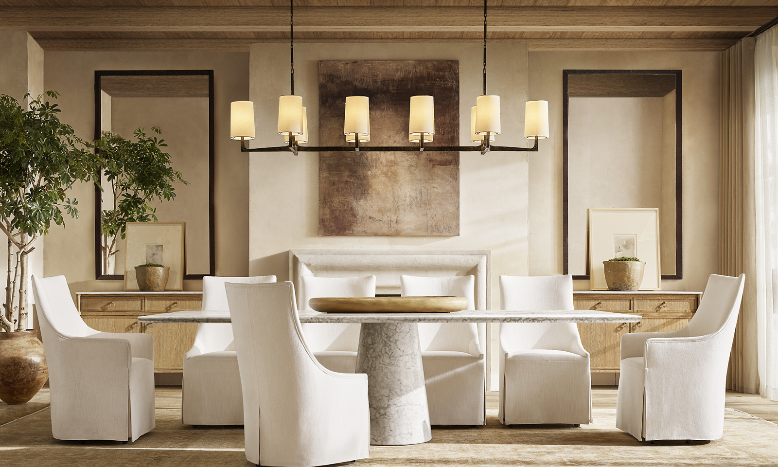 Ella Skirted Fabric Dining Side Chair Oak for dining room