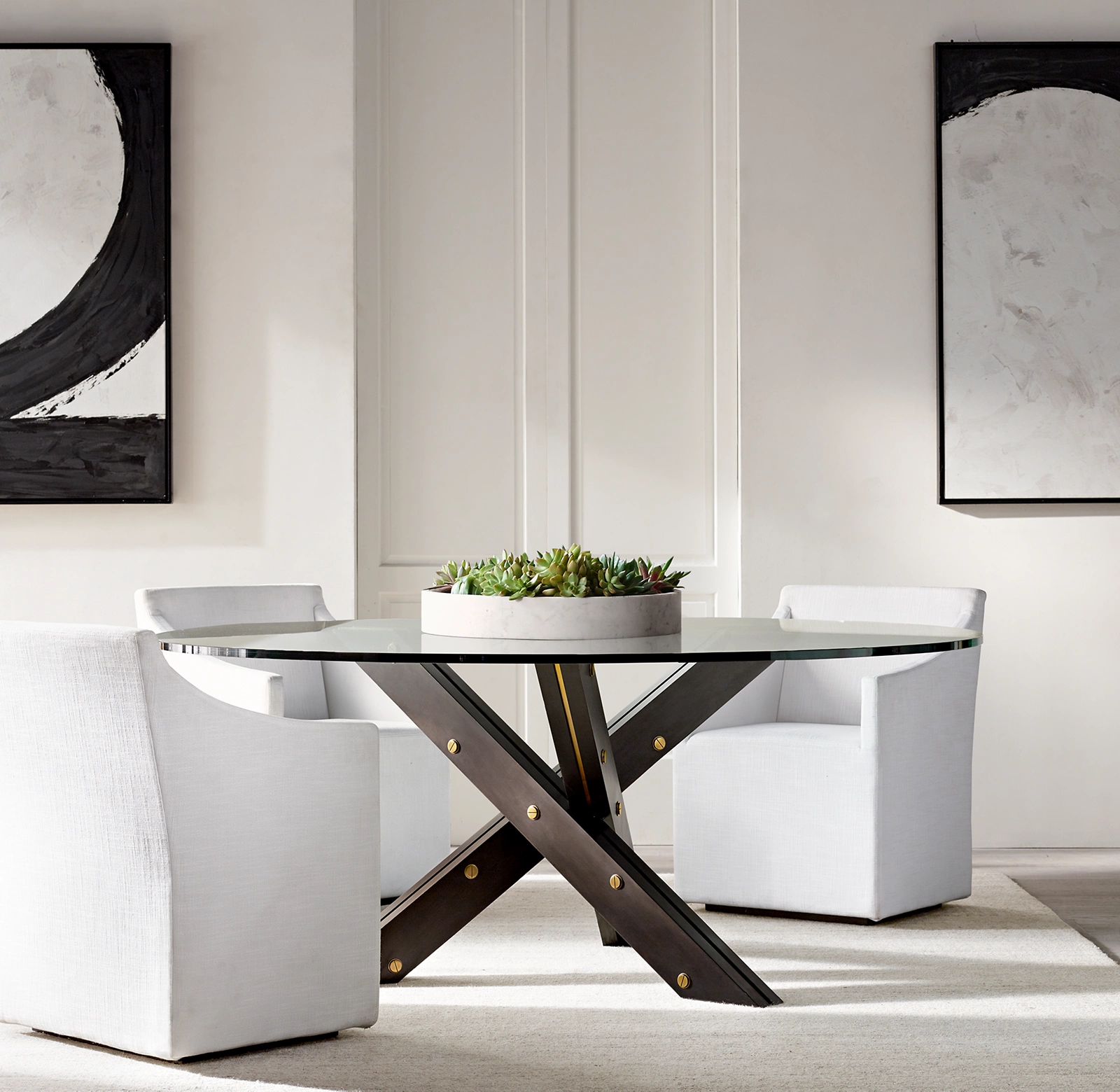 Ellison Slope Arm Leather Dining Armchair for dining room