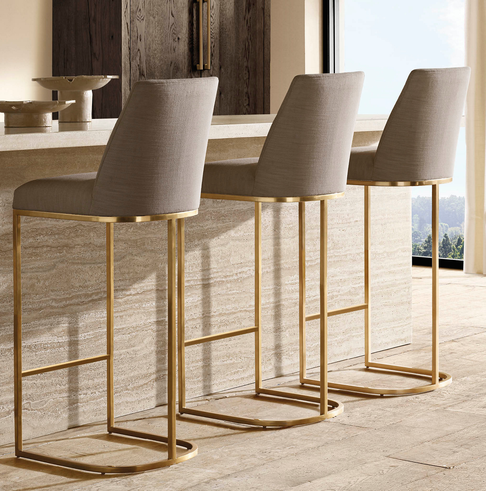Emery Barrelback Slope Arm Fabric Bar & Counter Stool bar stool for home