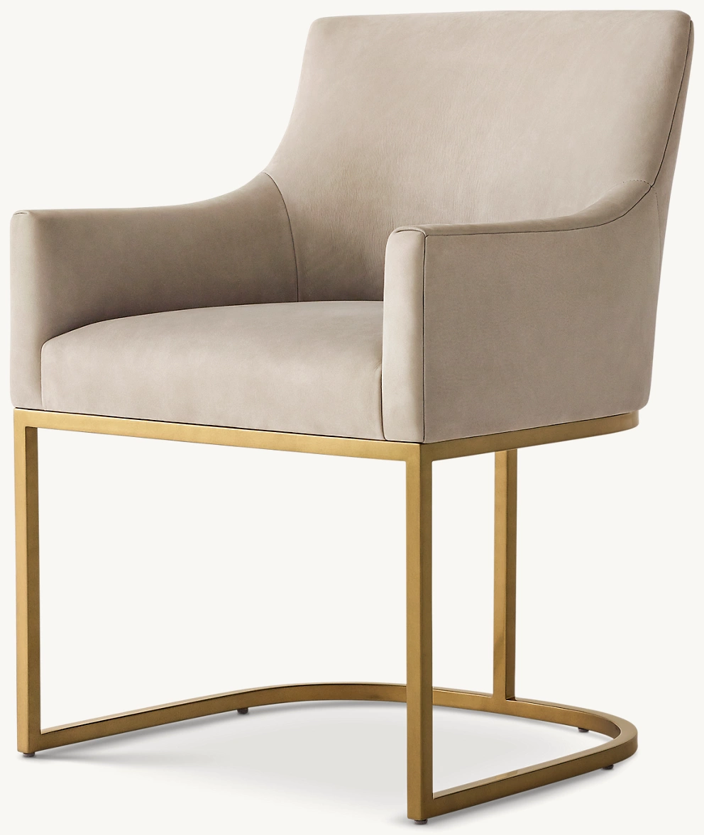 Detail view of Emery Track Arm Armchair showing wood armchair design