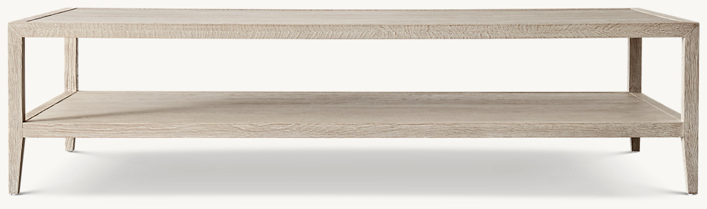 Detail view of French Contemporary Coffee Table showing oak coffee table design