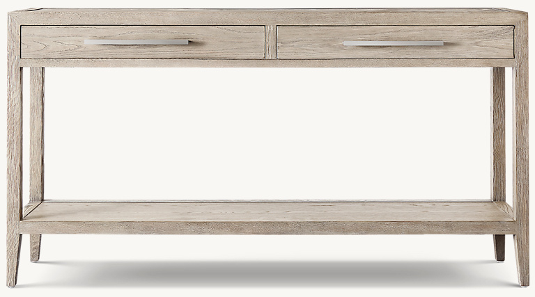 French Contemporary Console Table 2-Drawer Console Table Oak for living room