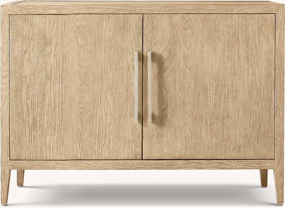 Detail view of French Contemporary Double-Door Sideboard showing oak sideboard design