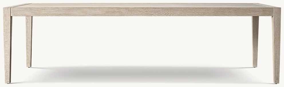 Detail view of French Contemporary Rectangular Extension Dining Table showing oak dining table design