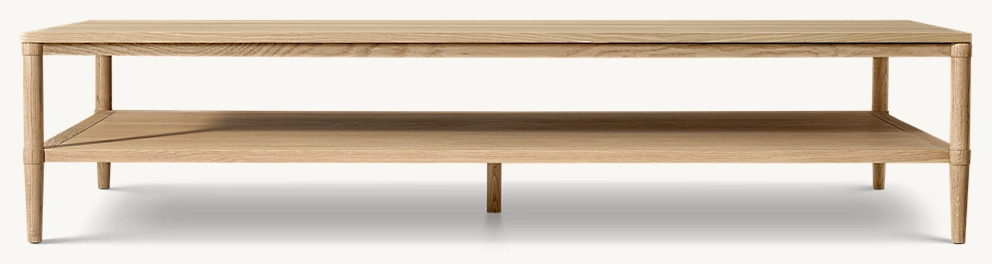 Detail view of FrançOis Rectangular Coffee Table showing oak coffee table design