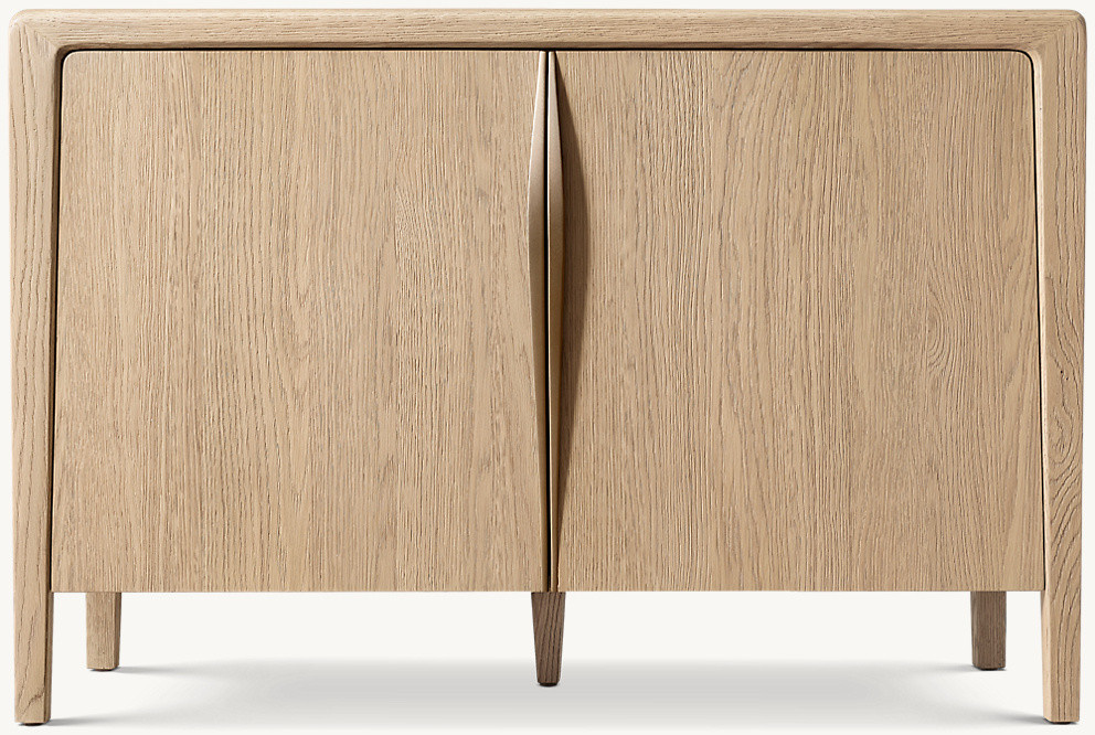 Detail view of Gael Oak Double-Door Sideboard showing oak sideboard design