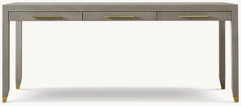 Detail view of Graydon Shagreen Desk showing shagreen desk design