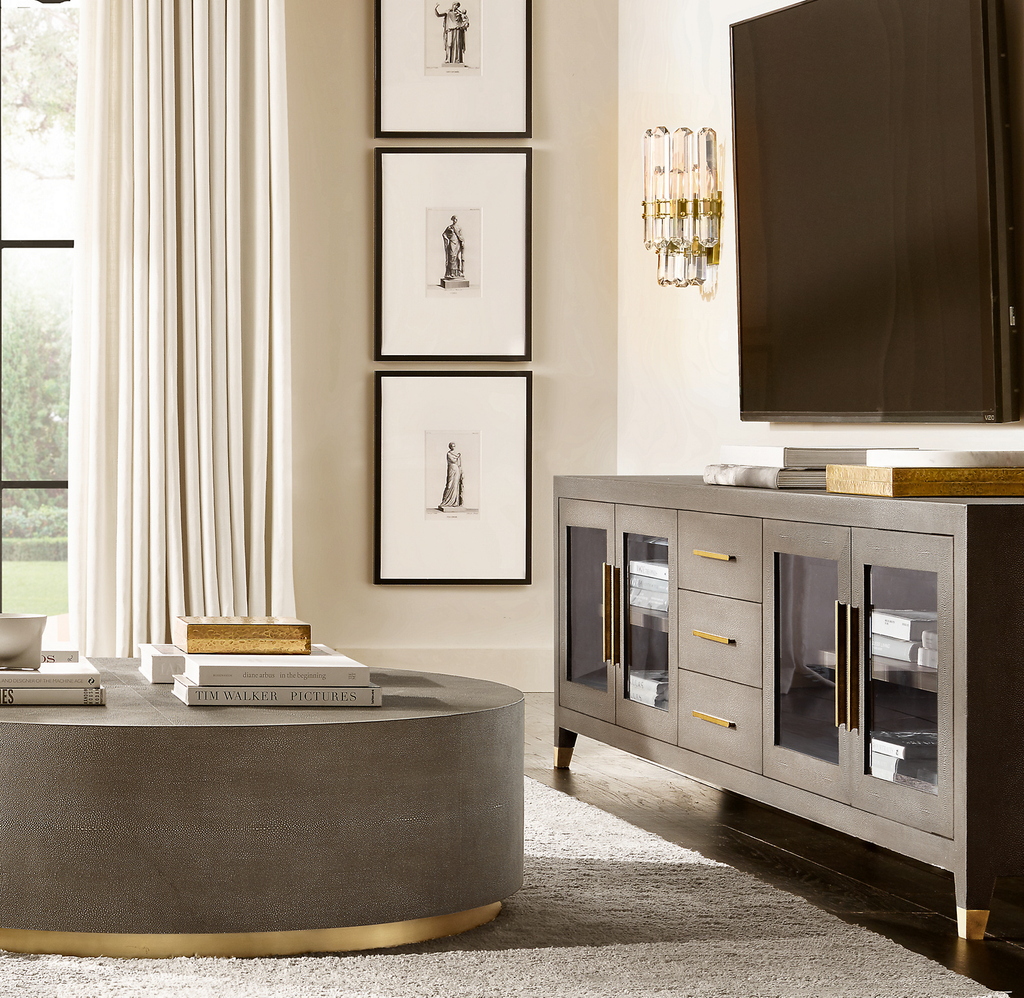 Ciro Plinth Round Coffee Table Wood for living room