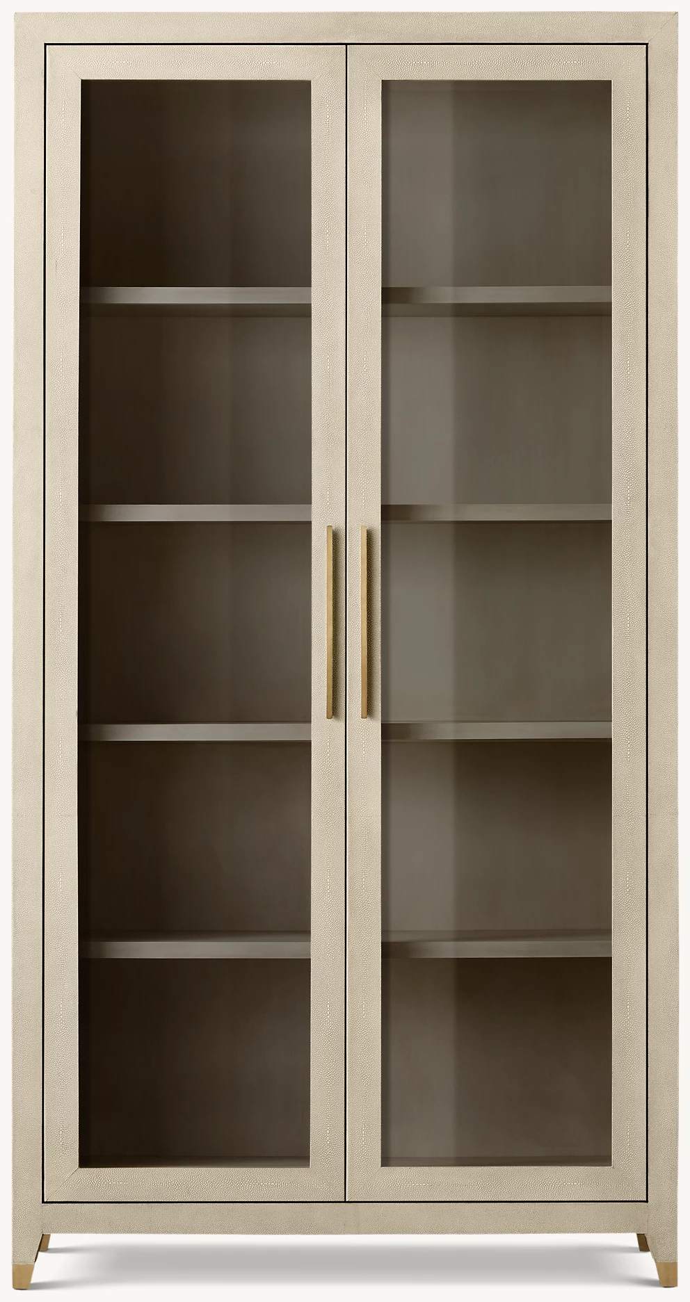 Detail view of Graydon Shagreen Glass Cabinet showing shagreen cabinet design