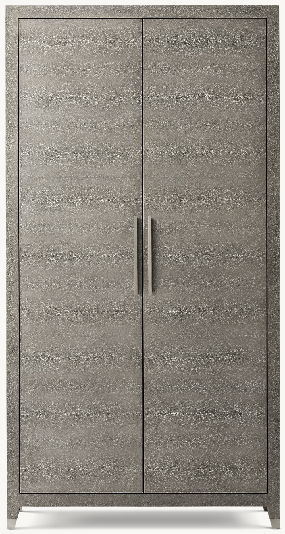 Detail view of Graydon Shagreen Panel Double-Door Cabinet showing shagreen cabinet design